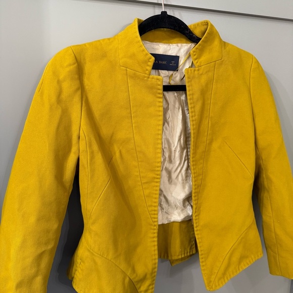 Zara Blazer Mustard Yellow Structered Blazer Size Small - Picture 6 of 8